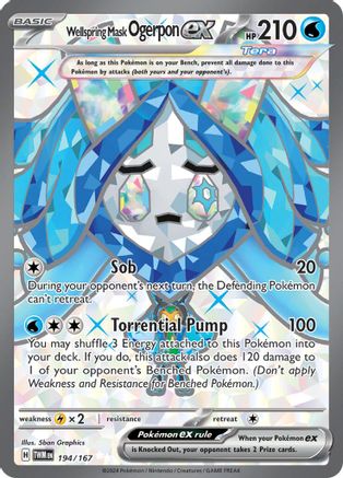 Image of Wellspring Mask Ogerpon ex 194/167  - Holofoil SV06 Twilight Masquerade - Ultra Rare